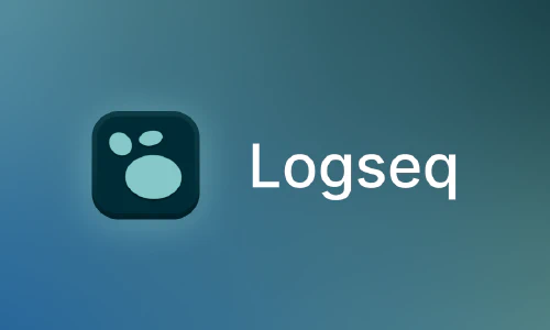 Image featuring the Logseq logo on a gradient background.