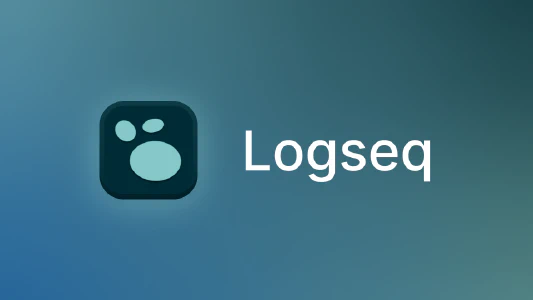 Image featuring the Logseq logo on a gradient background.